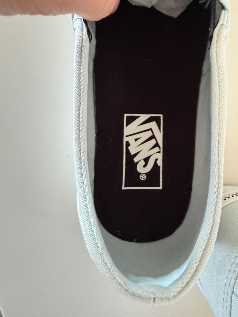 VANS•womens Asher canvas light blue slip on sneakers 10 NWOT - Picture 6 of 7